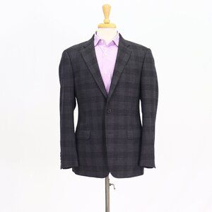 Armani Collezioni 40R Gray Blazer Sport Coat Jacket 2-Button Check Y088